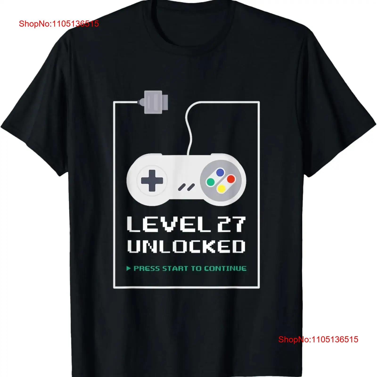 

Gamer 27 Years Old 27th Birthday Level Unlocked T Shirt vintage Washed designer clothes Stretched Casual homme fashion 5XL різнокольоровий