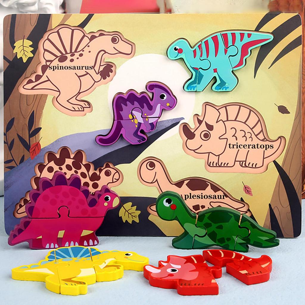 Wooden Puzzle Educational Cognitive Animal Jigsaw Board for Children Toddler