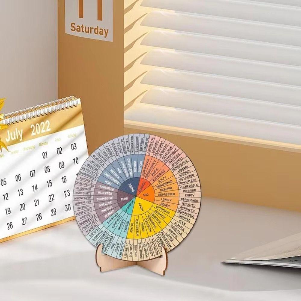Mental Health Office Desk Decor Double Sided Psychology Decor Feelings Chart Color Wheel  Home