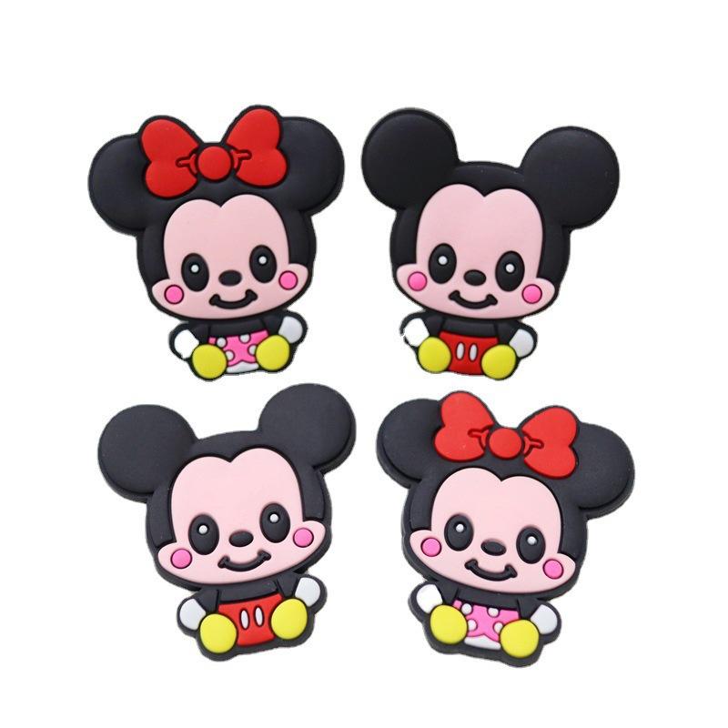 Mickey & Minnie Soft Rubber Phone Case DIY Stickers & Mouse Couple Accessories
