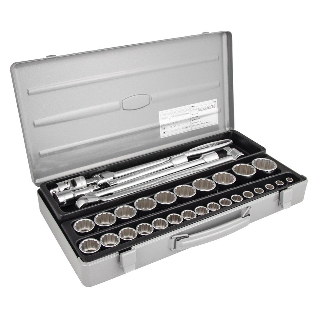 TONE Socket Wrench Drive 33 Silver Set, 12.7mm (1/2"), 170M, Contents Pieces,