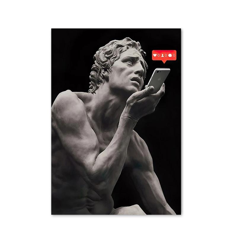 Classic Masterpiece David Statue Canvas Painting Character Posters and Prints Wall Art Pictures for Living Room Home Decoration