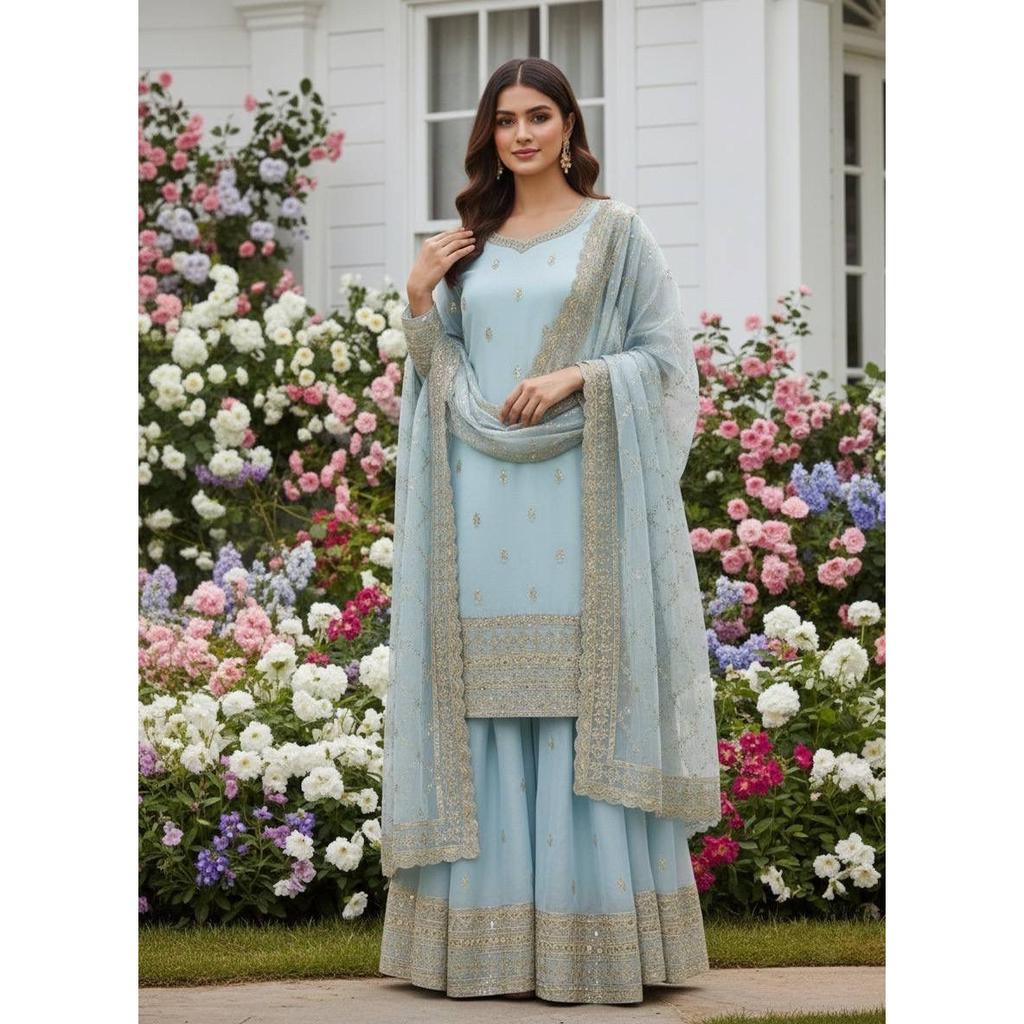 Pakistani Party Wear Designer Salwar Kameez Indian Bollywood Ethnic Palazzo Suit