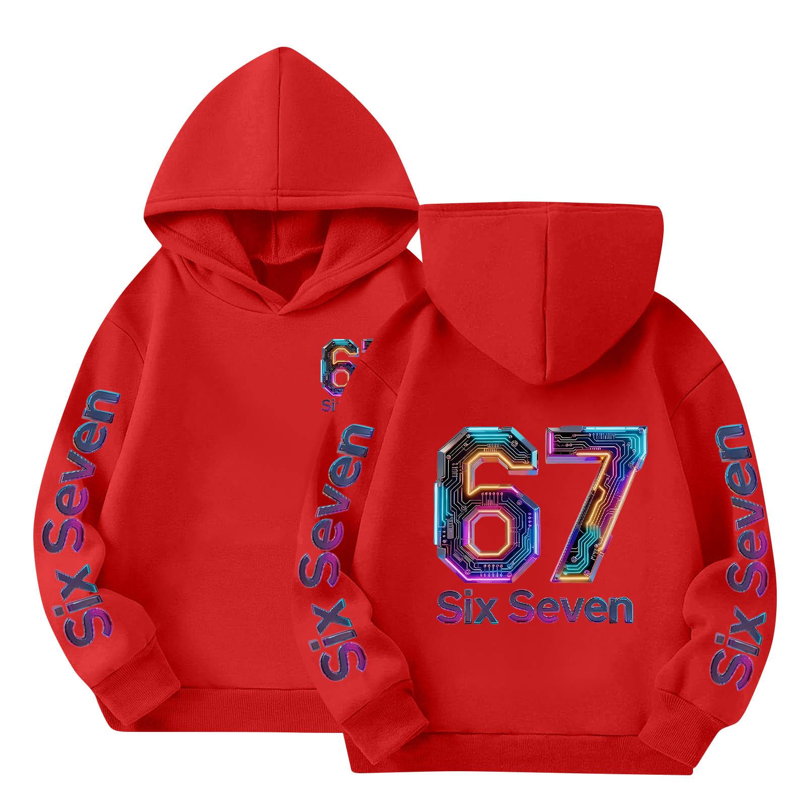 

Boys Long Sleeve Hoodie Sweatshirt Casual Pullover Lightweight Sportswear with Printed Design and Adjustable Hood for Daily Wear 140 красный