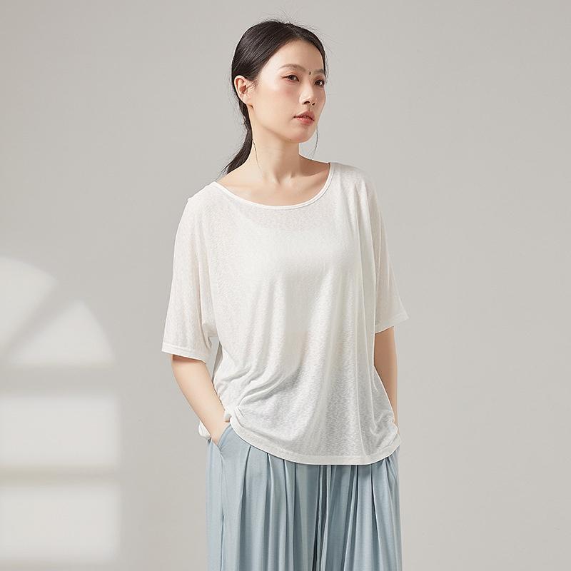 Jazz Dance Loose Blouse Long-sleeved T-shirt Lazy Wind Back Hollow Sunscreen Bottoming Shirt Women s Modern Dance Top XS