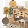 Dressing Table Strong Load-bearing Sufficient Storage Capacity Spacious Desktop LED Light Design with Mirror Burr-Free 3-Color Table