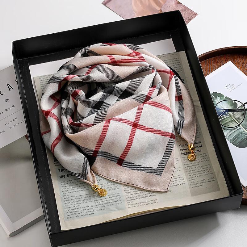 Windproof new warm magnetic buckle silk scarf women's scarf cold-proof autumn and winter versatile neck protection scarf scarf square scarf