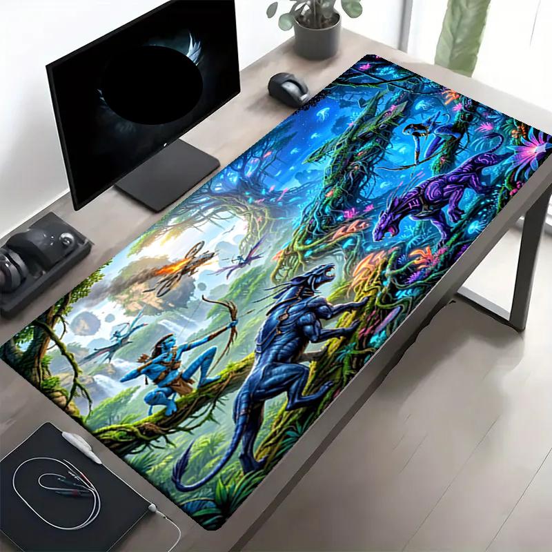 Tappetino per Mouse con Stampa Avatar, Tappetino Antiscivolo per Tastiera da Scrivania, per PC Laptop Gaming Lavoro Uso Quotidiano, Fantastico Regalo Sorpresa per Festival