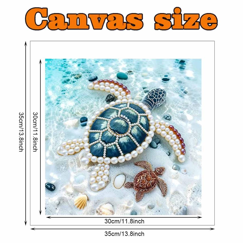 Turtle Full 5D DIY Pearl Gem Art Diamond Painting Kits for Adults/Beginners Gift Idea Home Decor 11.81x11.81in