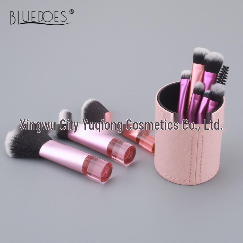 Crystal Handle 10-Piece Mini Makeup Brush Set: Portable Travel Contouring, Eyeshadow & Powder Beauty Tools.