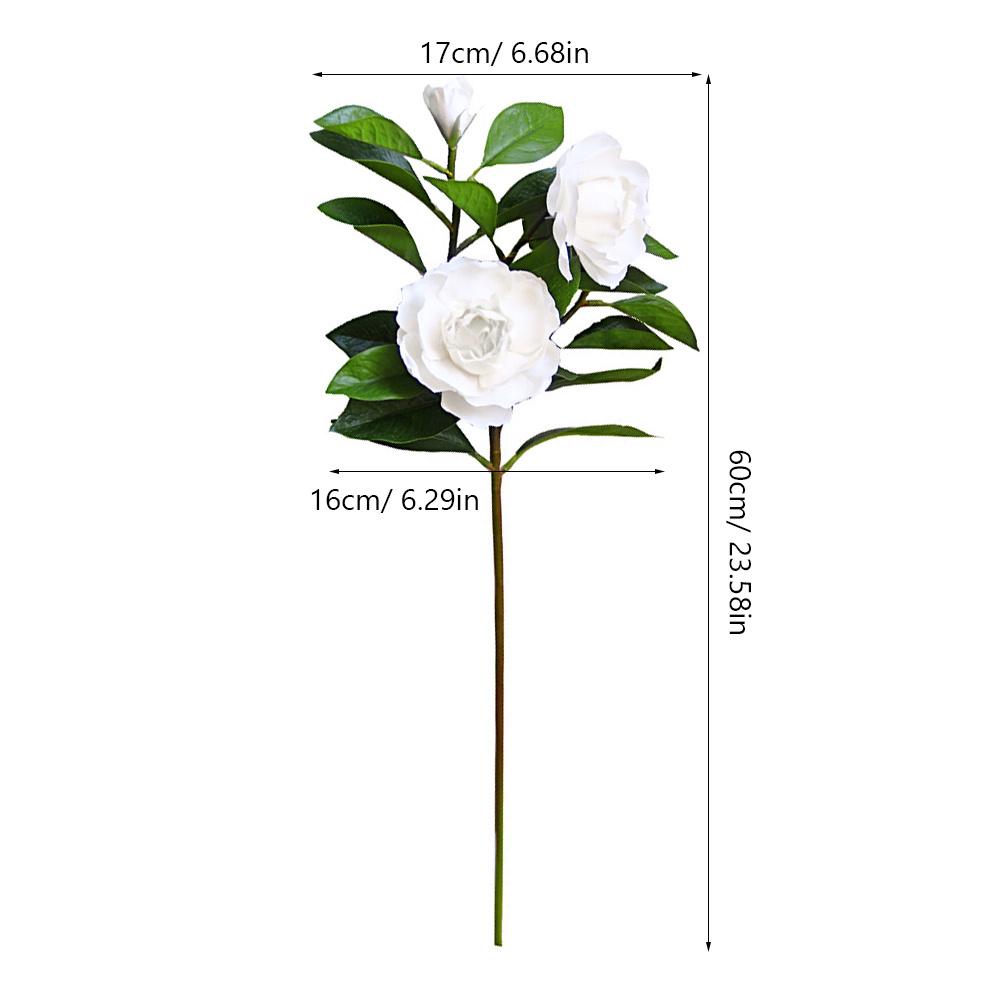 Artificial Flower Faux Gardenia Simulation Blooms for Wedding Decor Table Centerpiece Home Living Room Bedroom Adornment