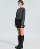 RACLEUR Ra Asymmetrical Crop Knit [Charcoal]