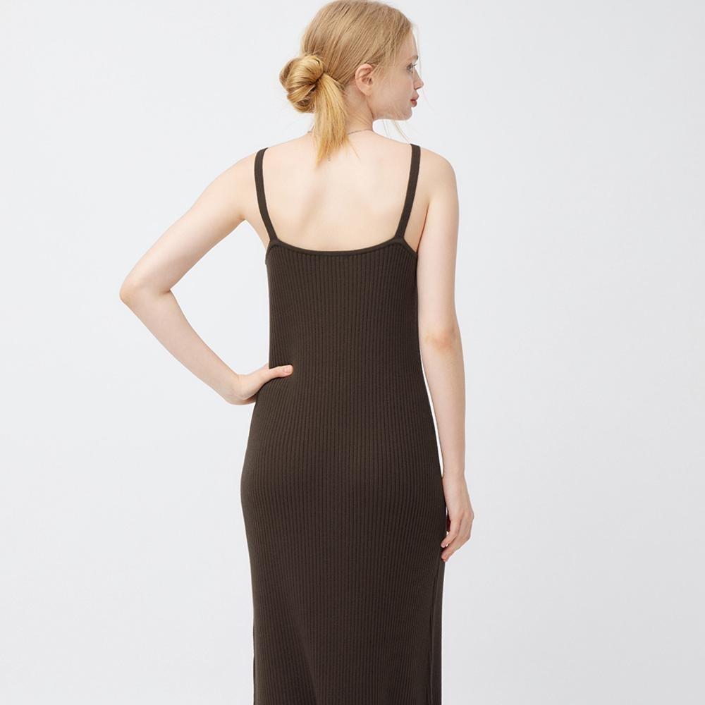 Gu Multi Way Rib Knit Dress  Long Sleeves