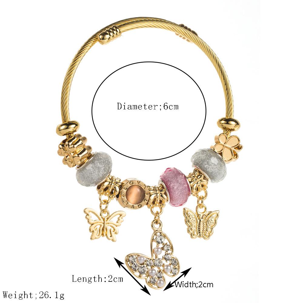 Butterfly Inlaid Diamond Adjustable Versatile Fairy Bracelet Personalized Bestie Wristband