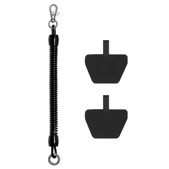 

Ремешок для мобильного телефона с привязной веревкой, 2 патча, пружина с защитой от потери, легкий противоугонный шнур из ПВХ, телефон на запястье чёрный