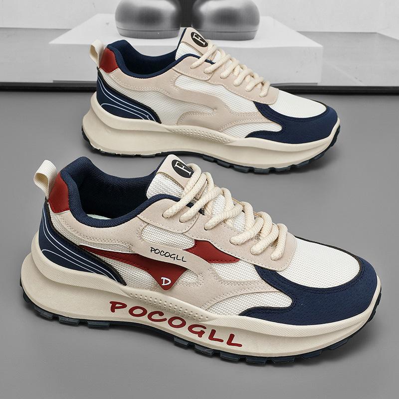 

2025 summer new men s mesh breathable casual shoes alphabet board shoes trendy dad shoes running shoes sneakers 39