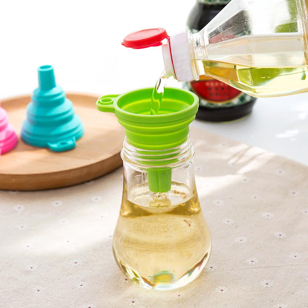 Strumento di erogazione di liquidi per cucina domestica con imbuto a tramoggia retrattile portatile in silicone