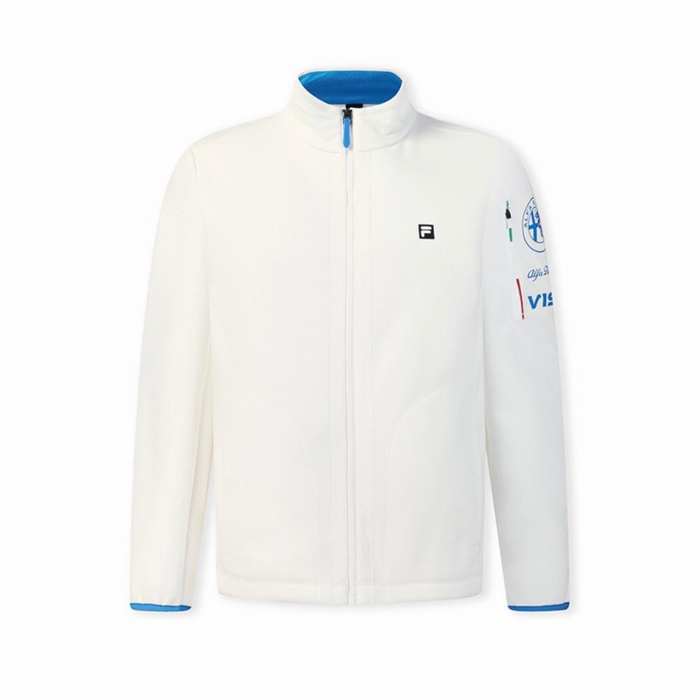 FILA Explore Fashion Simple Classic Sports Casual Fleece Warm Comfortable Versatile Knitted Jacket Men jackets Snow-White A11M617506FWT