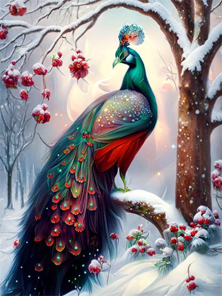 Diy Peacock Diamond Mosaic Painting Bird Full Squareround Embroidery Cross Stitch Animal Flower Crystal Home Decor