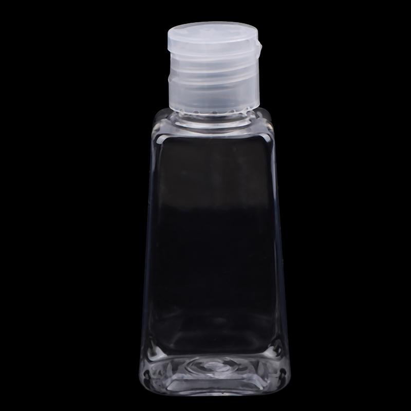 10Pcs 30/60Ml Trapezoidal Plastic Hand Sanitizer Bottles Dispenser Transparent Gel Reffillable Bottle Container With Filp Cap