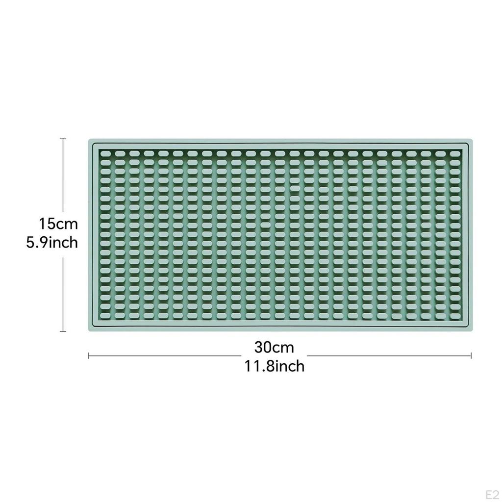 2 Pieces Silicone Bar Mat Countertop Easy Clean Drain Pad Glasses Drying for Restaurant Counter