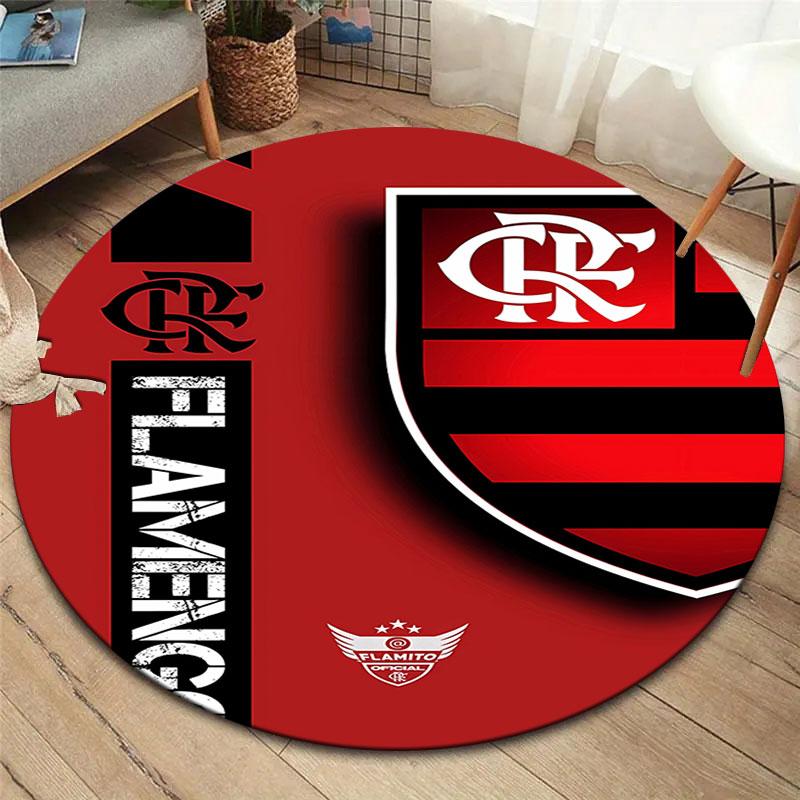 Clube De Regatas Do Flamengo Round Area Rug,Carpet Rug for Living Room Bedroom Sofa Playroom Decor,Non-slip Floor Mat