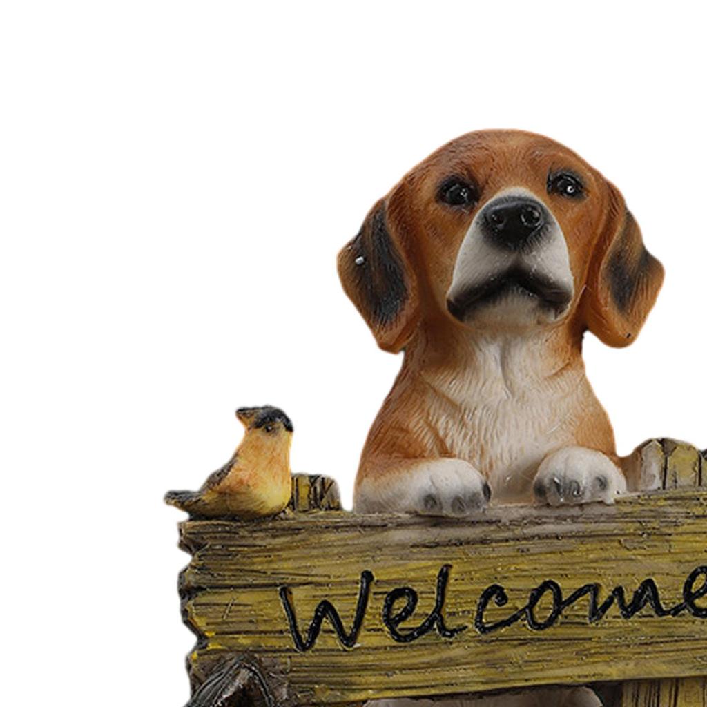 Rozkošná psí socha pro zahradní dekoraci - Okouzlující figurka mazlíčka na balkon nebo do kanceláře