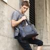 Men's PU Leather Shoulder Bag  Travel Messenger Crossbody Bags  Large Capacity  15 Inch Laptop Bags