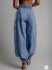 New Women's Summer High Waist Zipper Closure Loose Casual Retro Jeans