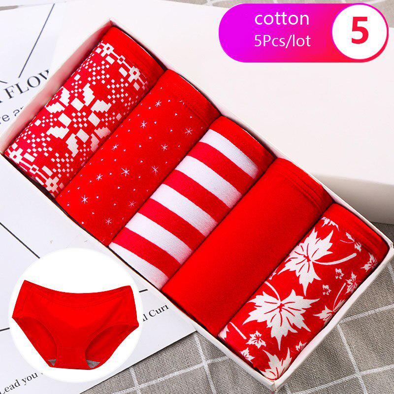 

5 шт./лот, хлопковые женские трусики с милым принтом, женское дышащее нижнее белье, бесшовные трусы для девочек XXL