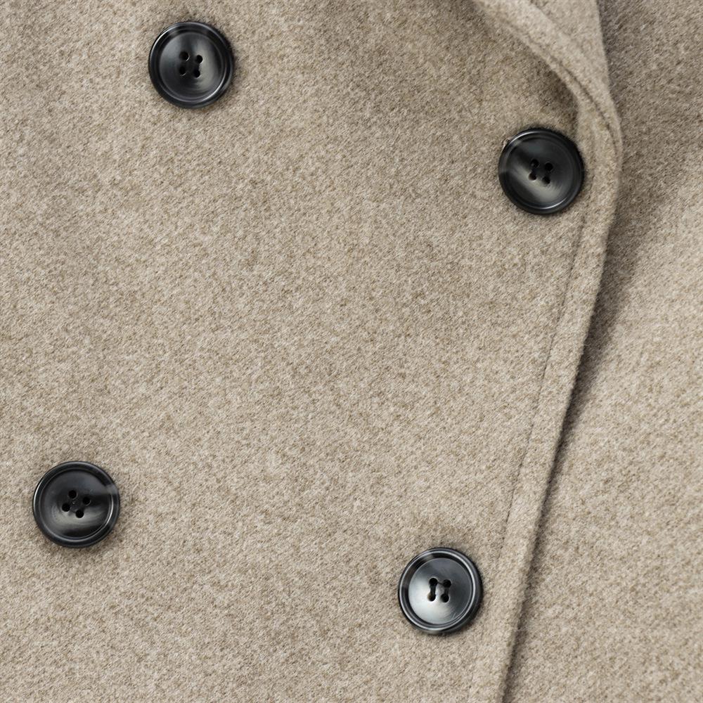 Women's Double-Breasted Wool-Blend Short Coat - Autumn/Winter 2024 Collection