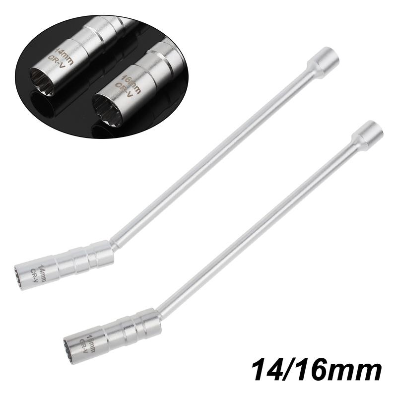 1 peça 14mm 16mm Encaixe de 3/8 de Polegada 12 Polegadas Soquete Magnético para Vela de Ignição Compatível com BMW Nissan Honda Ferramenta de Remoção de Vela de Ignição de Parede de 12 Pontos