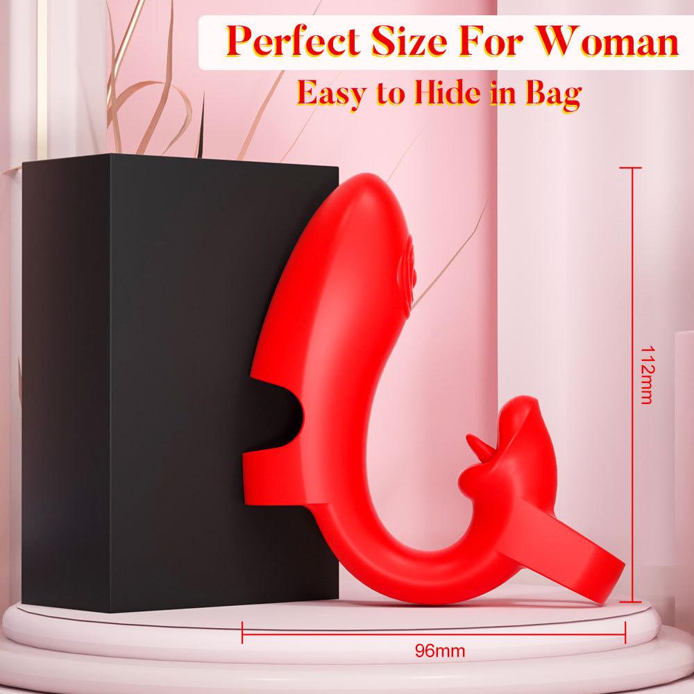 Finger Vibrator Rose Adult Toy, Tongue Licking Vibrator Clitoris G-spot Stimulation, Equipped with 10 Vibration Modes, Nipple Toy Couple Adult Toy