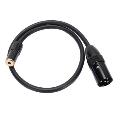 3.5mm Female To XLR Male Adapter Cable 24k Gold Plated Connector Zinc Alloy Housing 18 Inch To XLR