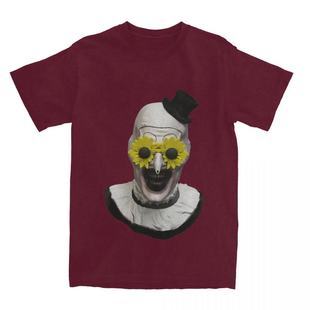 Funny Sunflower Glasses Art The Clown T Shirt Men Women's Terrifier Movie Tee Shirt Graphic Clothing