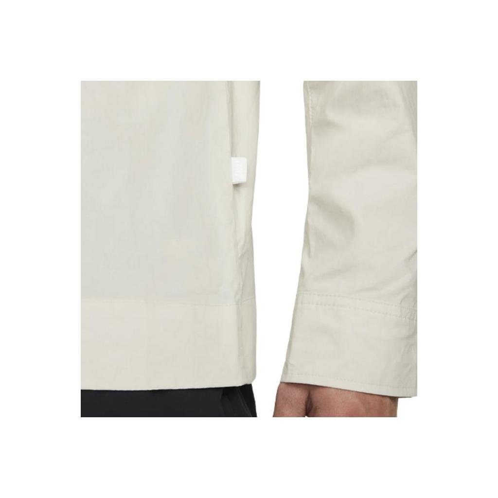 Nike Solid Color Interlock Placket Long Sleeve Shirt Men Tops White DM6640-104