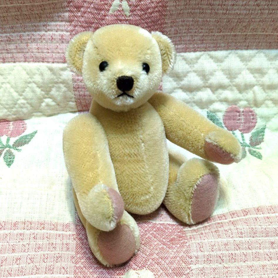 [USED] Handmade Beige Teddy Bear with a Small Face, Approximately 20cm