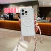 Strap Case For iPhone 15 14 13 12 17 Pro Max 16 Plus Magsafe Crossbody Lanyard Shockproof Clear Magnetic Wireless Charging Cover