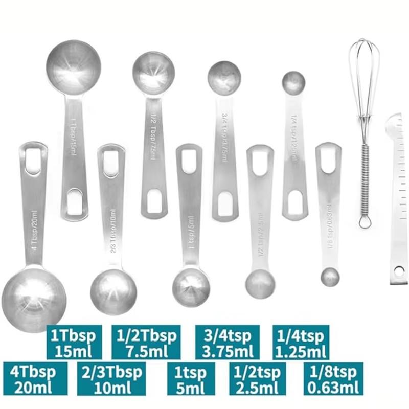 

11 шт. линейка американская ложка для приправ кухонные принадлежности нержавеющая сталь мерный стаканчик инструмент 11pcs