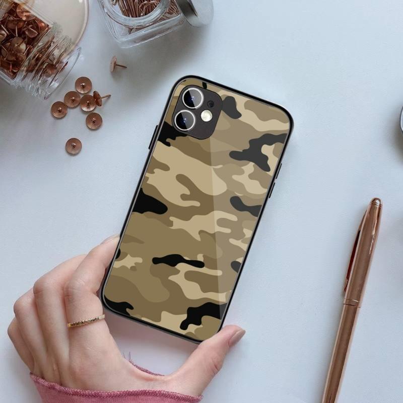 

Чехол для телефона с камуфляжным узором для iPhone 14 13 12 11 XS X 8 7 6 Plus Mini Pro Max SE 2022 черный чехол для телефона из поликарбоната и термополиуретана iPhone SE 2020-2022