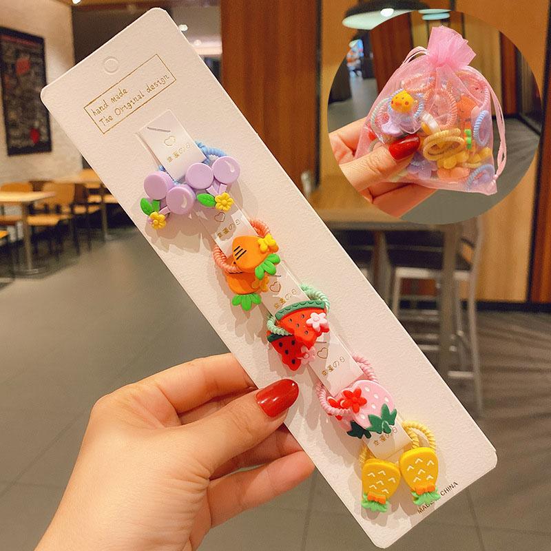 

10 шт./комплект. Гумка для дівчинки. Мила квітка. Дитячі резинки для волосся. Фрукти. Милі дитячі аксесуари для волосся. Style 1