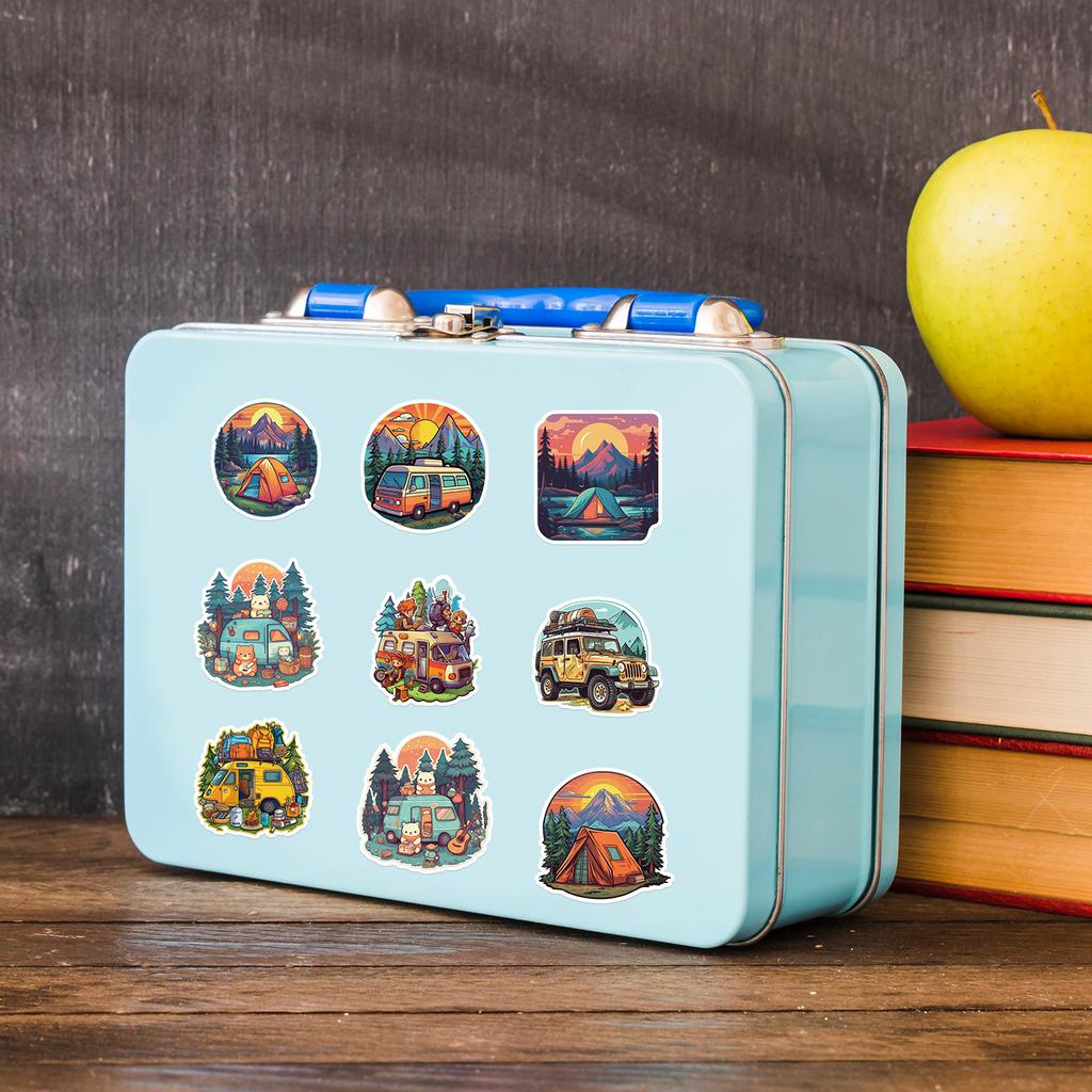 100 Outdoor Camping Graffiti Stickers Car Skateboard Suitcase Decoration Stickers Waterproof DIY Stickers