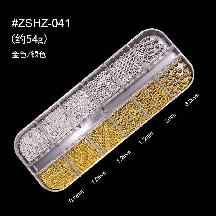 12 Grid Nail Art Jewelry Metal Three-Dimensional Mini Versatile Nail Art Steel Ball Decoration Mixed