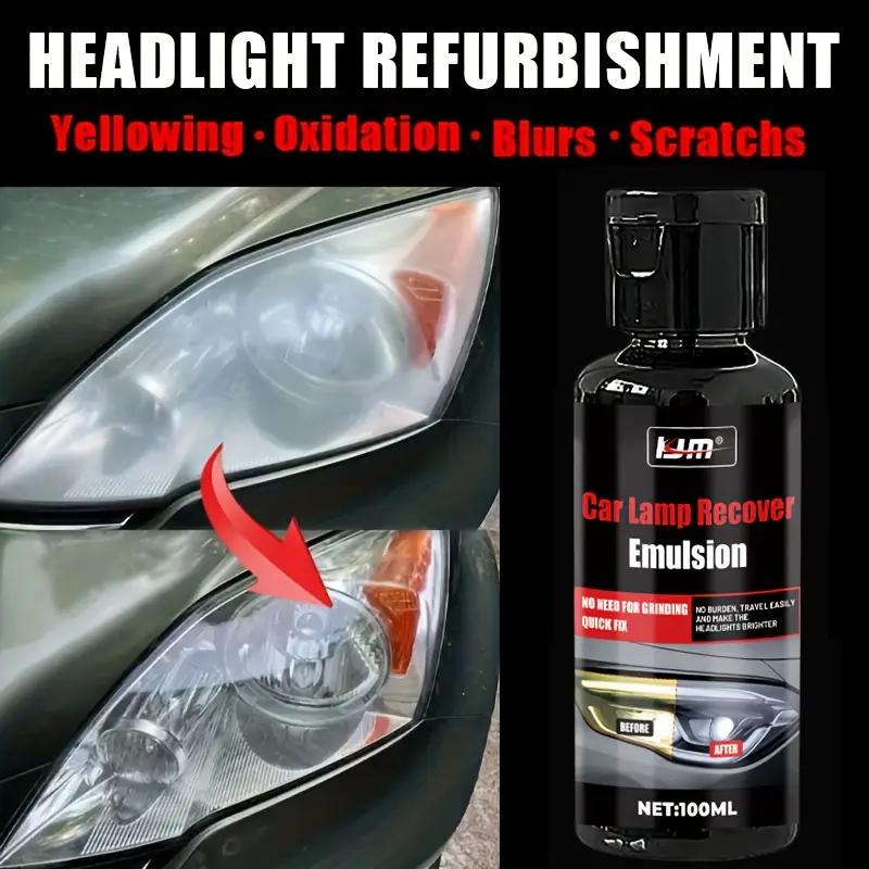 Car Headlight Restoration Kit,Scratch and Oxidation Remover,Polishing and Renewal Paste,Enhances Light Clarity and Brightness