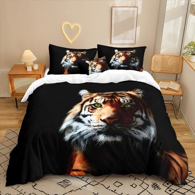 Tiger Series 3D Digital Printing Three-Piece Bedding Kit Bed Sheet Quilt Cover