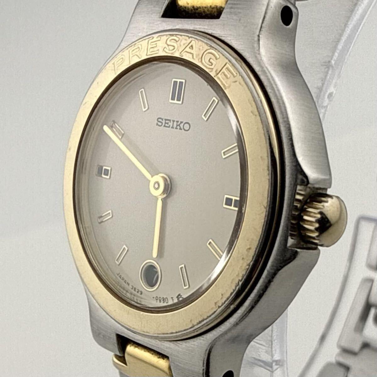 Used SEIKO PRESAGE 3E29-0050 Ladies Boys Date Watch Working Item Battery Replaced [F432]
