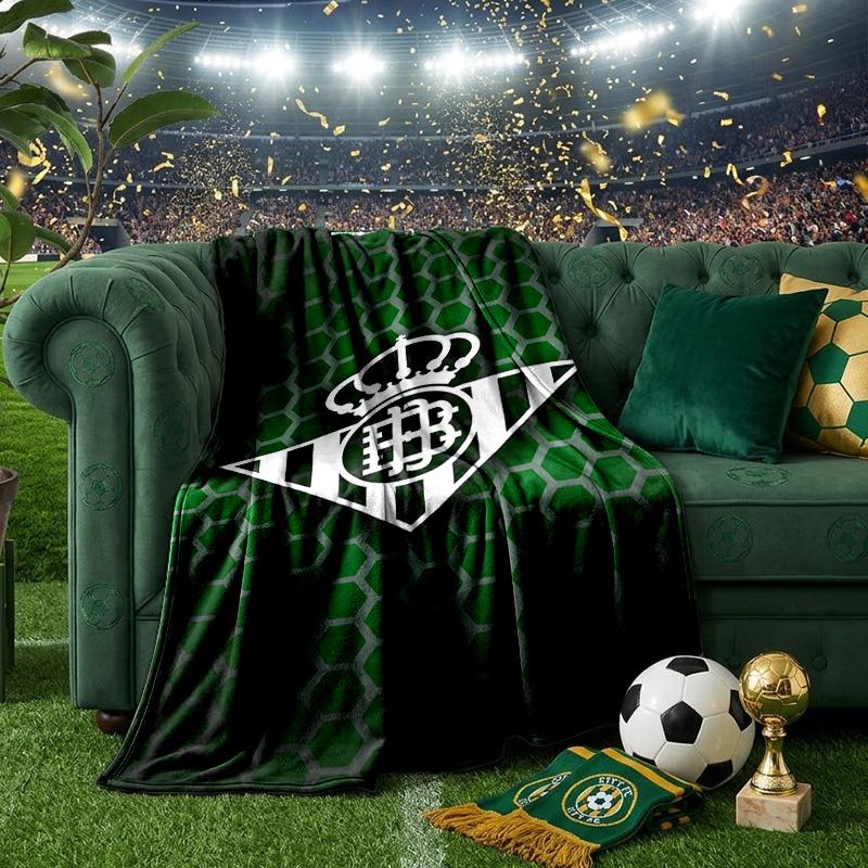 Football Betis Crest Design Blanket Lightweight Ideal Bedding Blanket Perfect for Travel, Camping, Living Rooms, Offices, Sofas, Fan Christmas gift