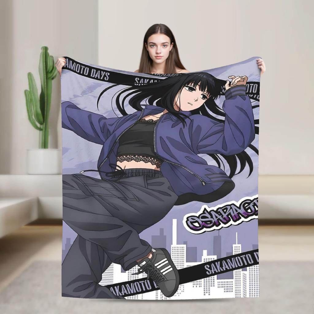 Yoichi Nagumo Flannel Throw Blankets Sakamoto Days Anime Blankets for Bedding Office Soft Plush Thin Quilt