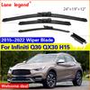 Car Front Rear Wiper Blade For Infiniti Q30 QX30 H15 2015-2022 Windscreen Windshield Accessories Window 2017 2018 2019 2020 2021