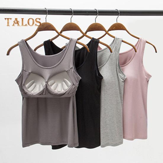Dámské tílko s vestavěnou policovou podprsenkou, ležérní tílko se širokými ramínky, jógové tričko, letní základní polstrované cvičební spodní prádlo